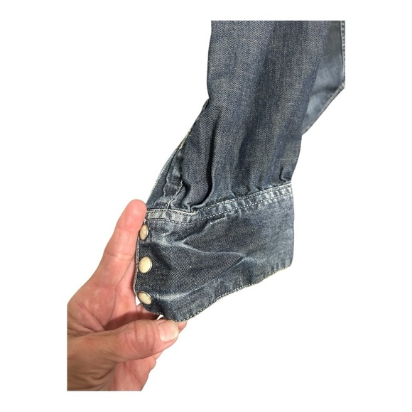 Lucky Brand Blue Relaxed/distressed shirt with Classic Styling. - Picture 9 of 9